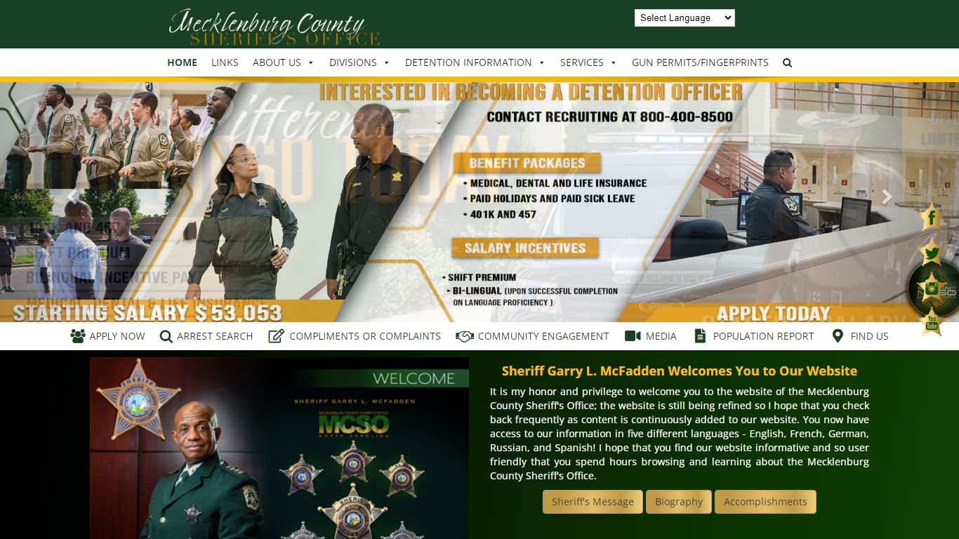 Sheriff Garry L. McFadden Welcomes You to Our Website